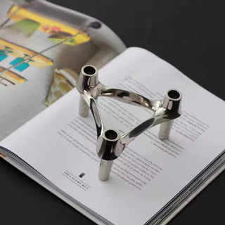 Abstract Style Molecular Structure Candle Holder - Stainless Steel