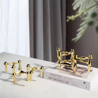 Abstract Style Molecular Structure Candle Holder - Stainless Steel