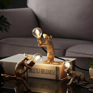 Decorative Resin Mouse Lamp - Quirky LED Light for Modern Décor