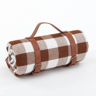 Check Picnic Blanket with Carry Straps