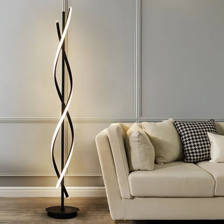 Modern Twisted LED Floor Lamp With Adjustable Neck