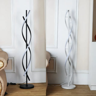Modern Twisted LED Floor Lamp With Adjustable Neck