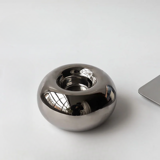Elegant Minimalist Silver Candle Holder