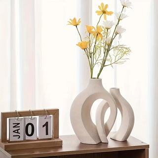 Elegant Boho Style Ceramic Vase Set