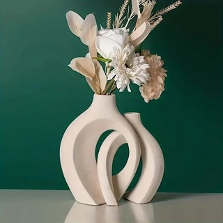 Elegant Boho Style Ceramic Vase Set