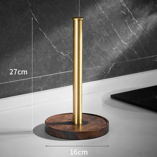 Walnut & Brass Paper Towel Holder
