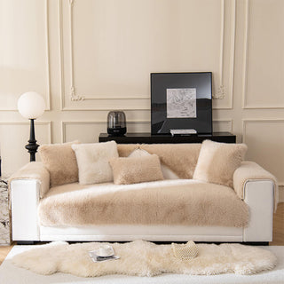 Warm Faux Fur Non-Slip Sofa Cover