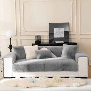 Warm Faux Fur Non-Slip Sofa Cover