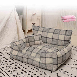 Cozy Pet Sofa Bed with Blanket & Pillow