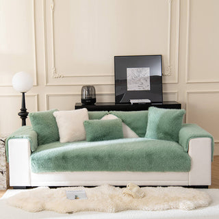 Warm Faux Fur Non-Slip Sofa Cover