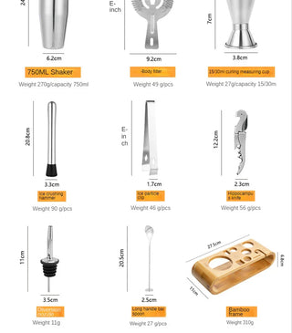 Stainless Steel Elite Cocktail Set – Luxury Metallic Bar Kit