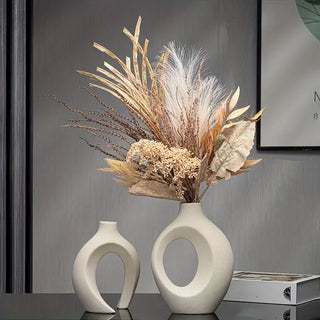 Elegant Boho Style Ceramic Vase Set