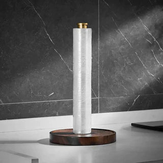 Walnut & Brass Paper Towel Holder