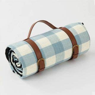 Check Picnic Blanket with Carry Straps