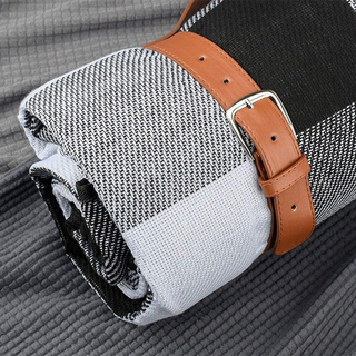 Check Picnic Blanket with Carry Straps