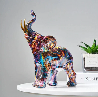 Modern Abstract Elephant Figurine