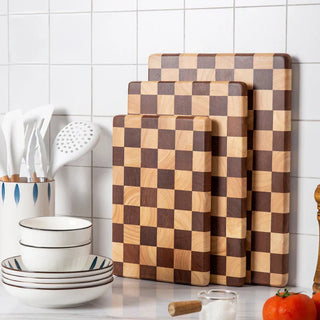 Acacia Wooden Cutting Board Chequerboard Style