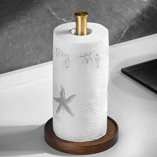 Walnut & Brass Paper Towel Holder