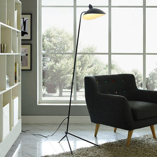 Serge Noir Mid Century Floor Lamp
