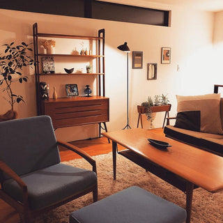 Serge Noir Mid Century Floor Lamp