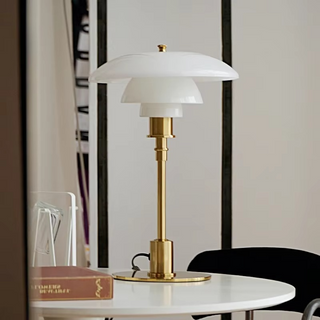 Danish Amber Glass Table Lamp – Timeless Scandinavian Elegance