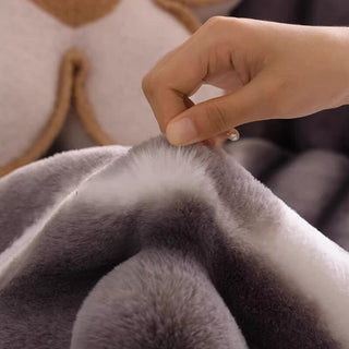 Gradient Stripe Plush Sofa Cover