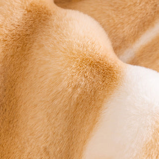 Gradient Stripe Plush Sofa Cover