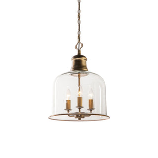 Vintage Glass Pendant Light With Elegant Copper Accents