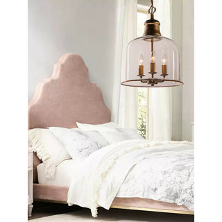 Vintage Glass Pendant Light With Elegant Copper Accents