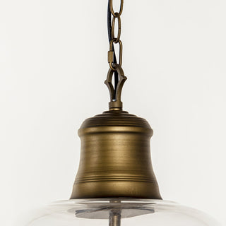 Vintage Glass Pendant Light With Elegant Copper Accents