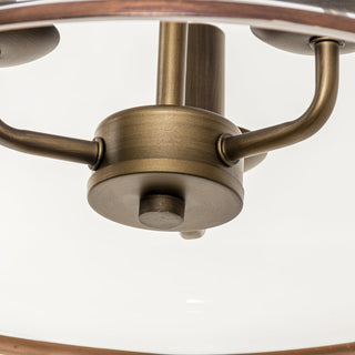 Vintage Glass Pendant Light With Elegant Copper Accents