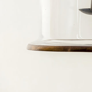 Vintage Glass Pendant Light With Elegant Copper Accents