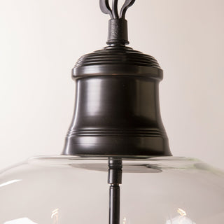 Vintage Glass Pendant Light With Elegant Copper Accents
