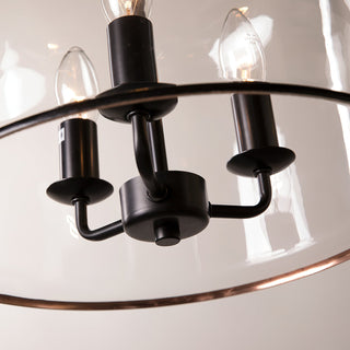 Vintage Glass Pendant Light With Elegant Copper Accents