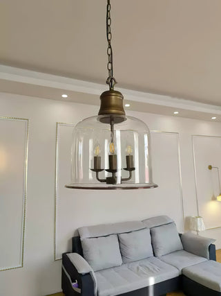 Vintage Glass Pendant Light With Elegant Copper Accents