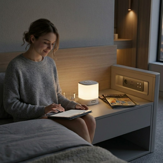 Minimalist Dimmable LED Table Lamp with Clock