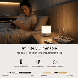 Minimalist Dimmable LED Table Lamp with Clock