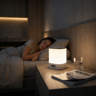 Minimalist Dimmable LED Table Lamp with Clock