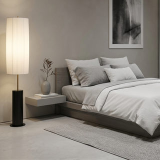 Minimalist Floor Lamp with Fabric Shade