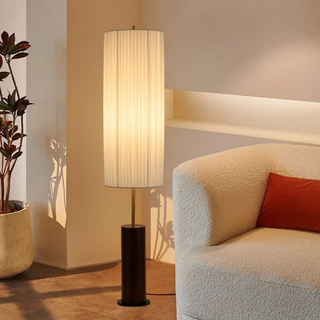 Minimalist Floor Lamp with Fabric Shade