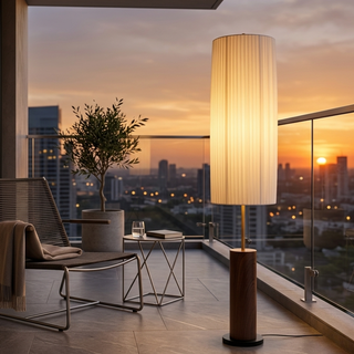 Minimalist Floor Lamp with Fabric Shade