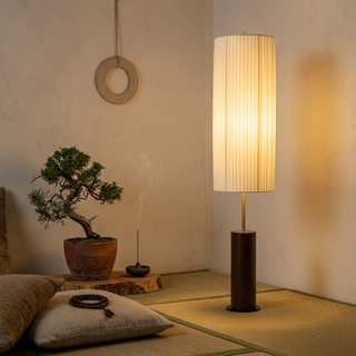 Minimalist Floor Lamp with Fabric Shade