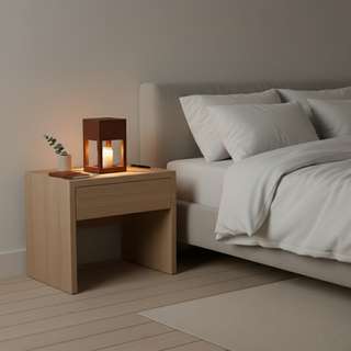 Scandinavian Wooden Candle Warmer Lamp With Adjustable Dimmer