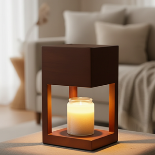 Scandinavian Wooden Candle Warmer Lamp With Adjustable Dimmer