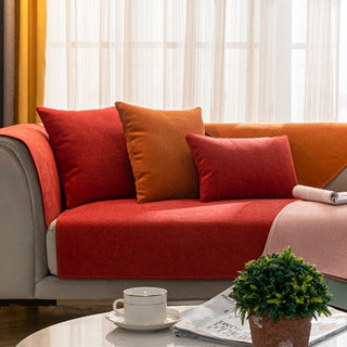 Vermilion Chenille Sofa Cover