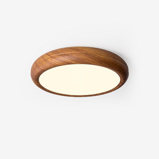 Nordic Wood Grain Round LED Flush Mount Ceiling Light