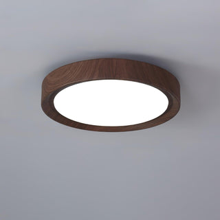 Nordic Wood Grain Round LED Flush Mount Ceiling Light