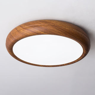 Nordic Wood Grain Round LED Flush Mount Ceiling Light