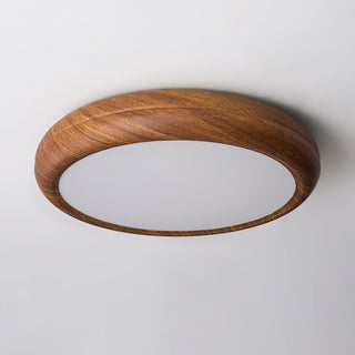 Nordic Wood Grain Round LED Flush Mount Ceiling Light