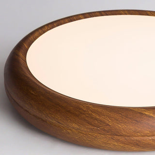 Nordic Wood Grain Round LED Flush Mount Ceiling Light
